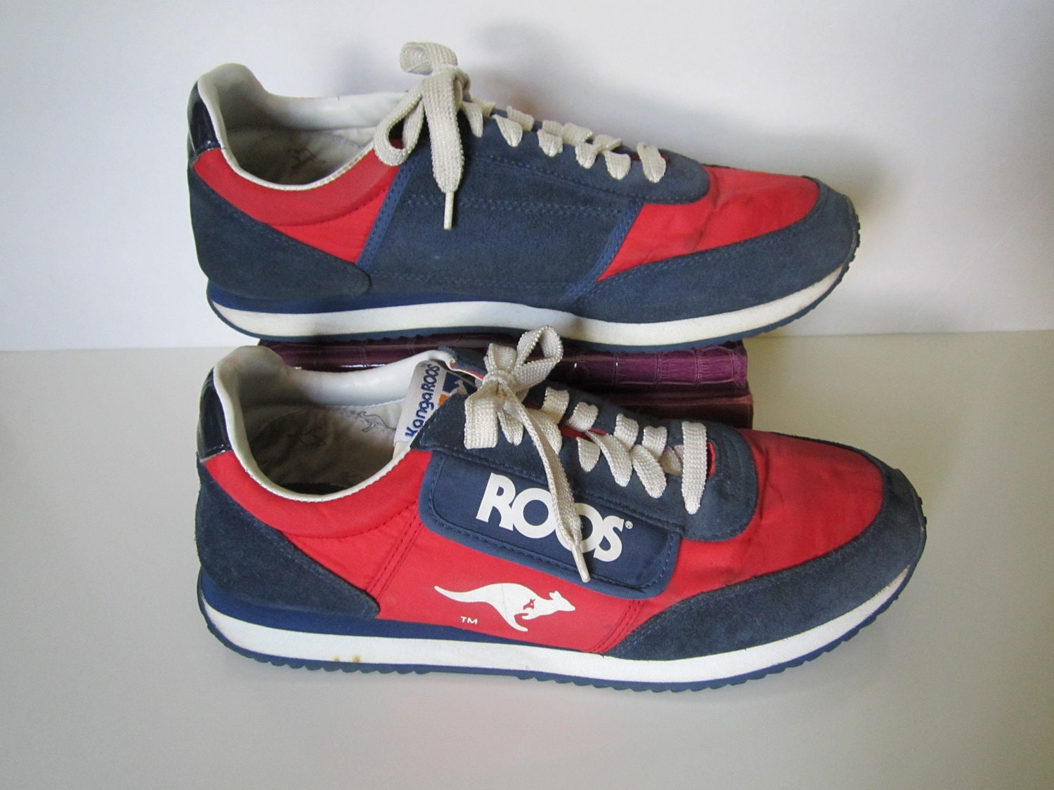 1980�s Vintage KangaROOS Red Blue Tennis Shoes by