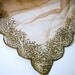 Sheer Chocolate Brown Vintage Scarf with Decorative Edging