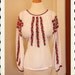 GORGEOUS Rare 1940's White Silk Hand Embroidered Peasant Style Blouse w/ Red Roses & Black Accents - Mexican or Hungarian - Boho - Size XXL
