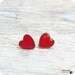 Post earrings - Red Hearts- made to order