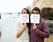 Set of Save the Date Engagement Picture Signs - Lucky