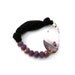 Fabric  bracelet   Bangle  with pink crystal beads and agate for her - one of a kind - OOAK