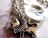 Lion Necklace, Personalized Lion Necklace, Leo the Lion Necklace, Animal Jewelry, Wildlife Jewelry, Charm Jewelry