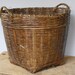 SALE Large Woven Vintage Basket - Square Bottom - Side Handles