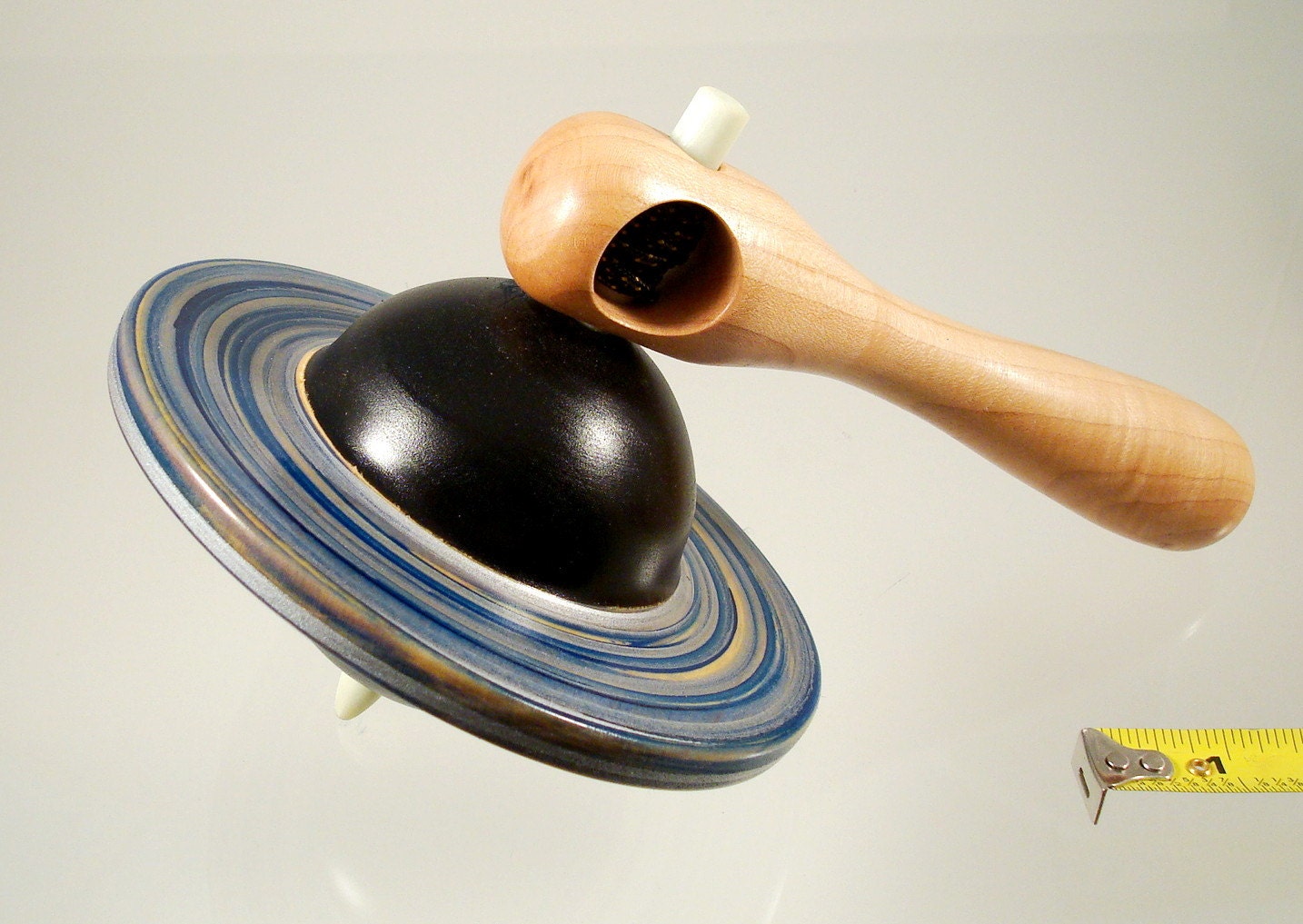 Toy top No. 360a, Wood spinning top with handle. Free shipping to US & Canada.