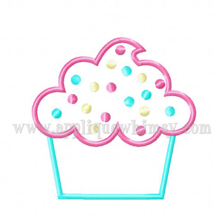 Cupcake Machine Applique Embroidery Design by AppliqueWhimsy