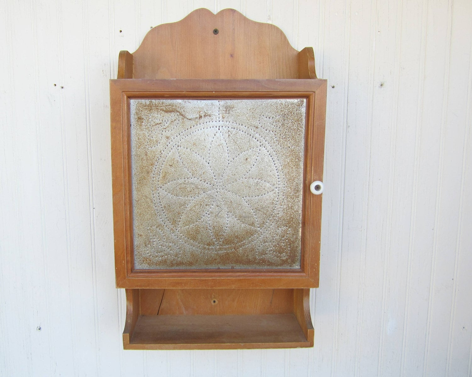 Punched Tin Panel Dining Room Cabinet