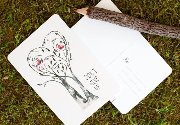 don't give up, japan // postcard // one pc