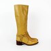 camel leather boots 7 / harness knee high equestrian boots / narrow