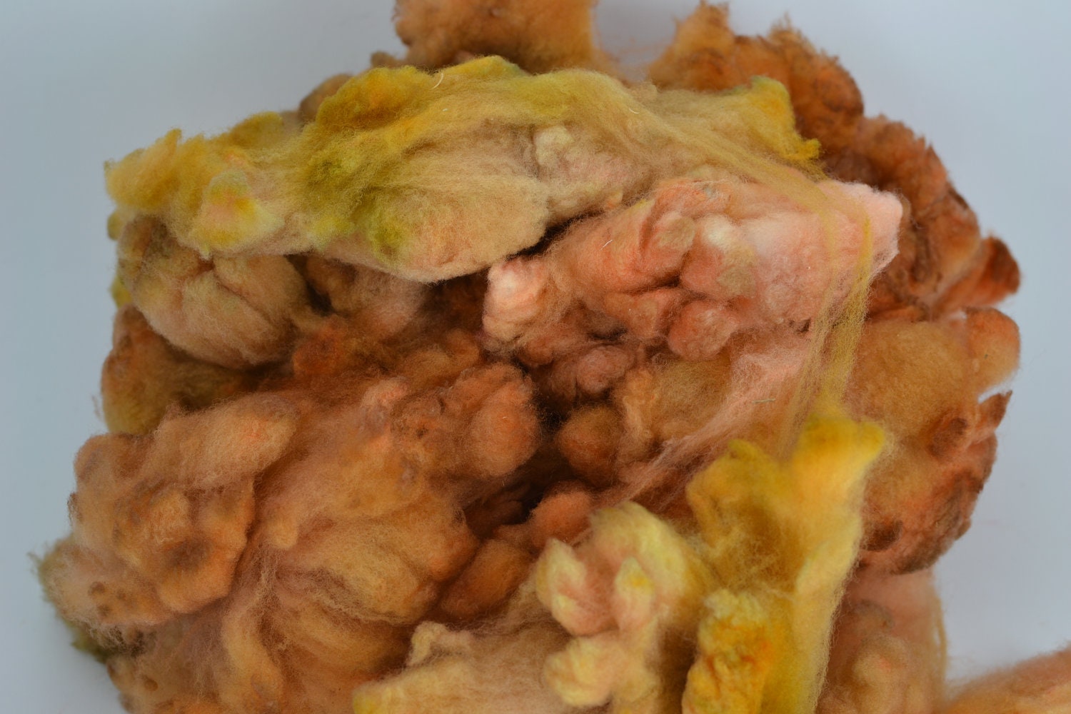 Hand Dyed Cormo Wool Locks Spinning and Felting Fiber- Colorway Butternut