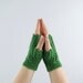 bike gloves crochet fingerless gloves - the menkar fantasy lace fingerless mittens in emerald green - merino wool