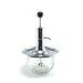 Vintage pump decanter - glass silver black mad men barware decanter