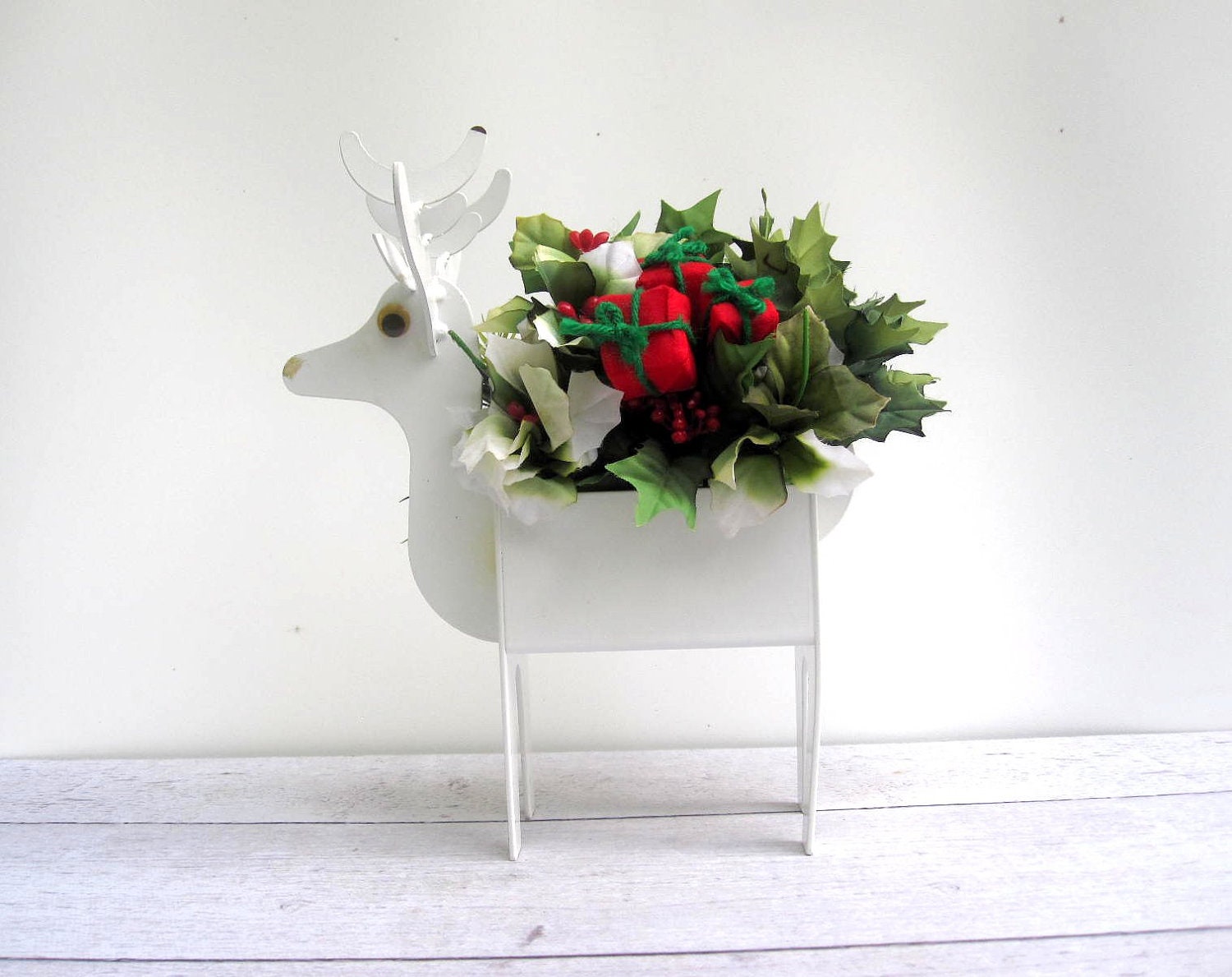 white christmas deer figurine