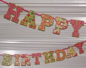 Happy Birthday Jungle Letter Banner ... Safari ... Hot Pink Lime Orange ... READY TO SHIP ... adjustable ... custom options available Il_170x135