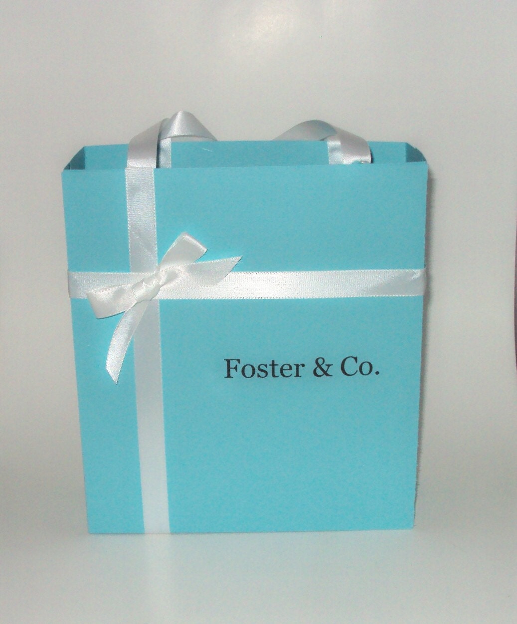 Set of 4 EXTRA LARGE Personalized Tiffany Blue Gift Bags Favor Boxes ...