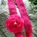 SALE 6 to 12m Hot Pink Headband Baby Girl Pink Flower Headband Rosette Baby Headband - Pearl Lace Baby Headband Hot Pink Summer Photo Prop