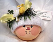 Expectant Mother Baby Surprise Shower Gift Ornament Christmas Tree Bulb Hand Painted Glass Personalized