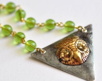 Owl . Geometric . Necklace . by Mad Tea Garden