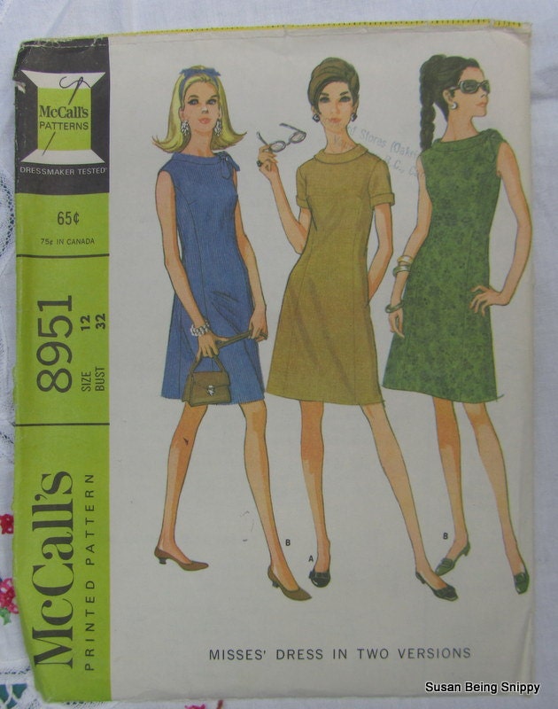 Vintage McCalls Dress Sewing Pattern 8951