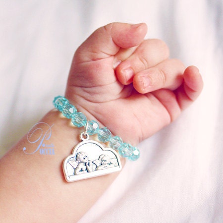 Baby boy baptism bracelet by RenataPoccia on Etsy