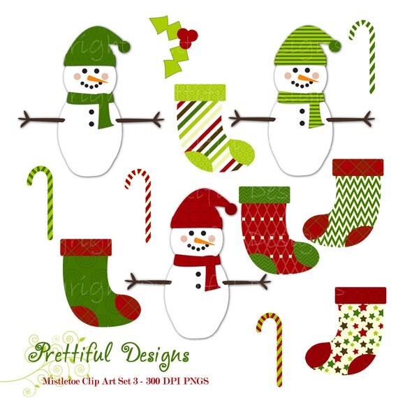 50% OFF SALE Christmas Clip Art - Personal or Commercial Use - Mistletoe Set 3 (378) Il_570xn