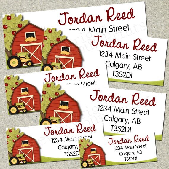 Barnyard Return Address Labels - DIY You Print - Printable Design Il_570xn