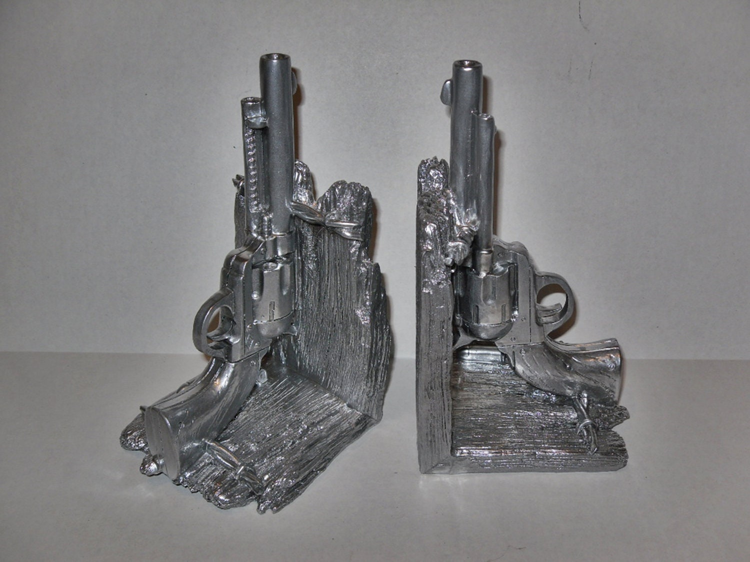 Chrome Gun Book Ends / Modern Decor / Office / by Theshabbyshak