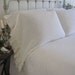 2 Ruffled Edge Ivory Linen Pillowcases