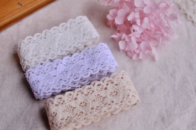 Lace Fabric Trim 3Yards White Embroidery Lace Gauze 2.7cm wide