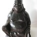 Laughing Happy Buddha Old Wood Hand Carved CONEHEAD Big Belly Wooden 6 1/2 inch