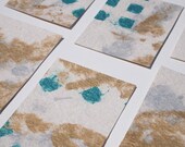 ATC Handmade Paper Silver & Gold, ACEO for wedding tags holidays collage gifts crafting