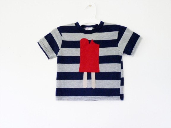 Popsicle Applique Tshirt Boys 3t 3y Summer Fashion by Trashn2Tees