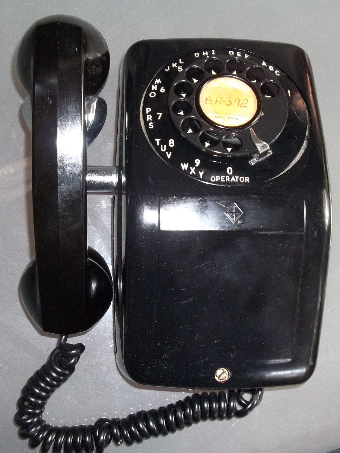 Vintage Black Wall Phone by VintageCoolETC on Etsy