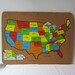 Colorful Vintage United States Map Bulletin Cork Board