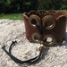 Upper Arm Bicep Cuff Bracelet, Leather lace up Corset Wrap , Upcycled Urban Jewelry