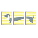 Nursery Girl Boy Art Dachshund Dog Kids Yellow Grey Stripe Wall Decor Set of 3