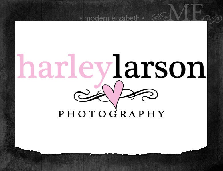 Premade Logo Design for Photography or Boutique business Hand Drawn Custom Pre-made Logo, 2 Watermarks & Instructions  (Harley Larson)