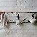 Antique Cottage Coat Rack - Wall Hooks - Salvaged Wood Door - 3 Metal Hooks - LARGE 39-1/2 x 10-5/8