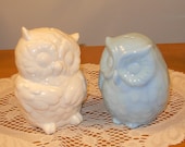 Hootie - Ceramic Owl Salt and Pepper Shakers / Wedding Cake Topper