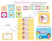 Pool Party Printable Package - DIY Print Your Own - Choose your girl - PLEASE Read