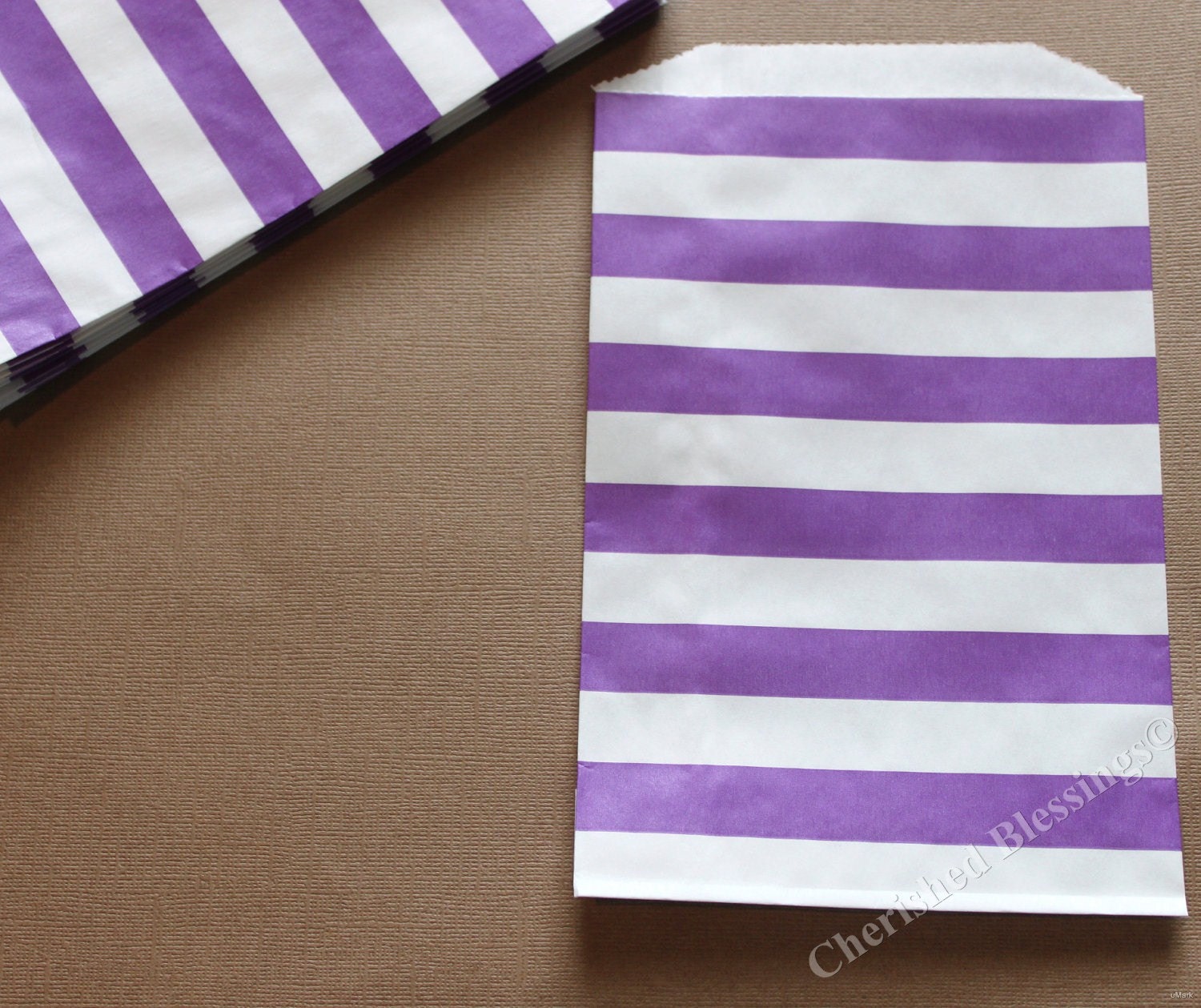 Wedding Favor Bags 20 Candy Buffet Purple Favors Nautical Kids Birthday Party Paper Goods Bridal Baby Shower Carnival Popcorn w/ straw flags Il_570xn