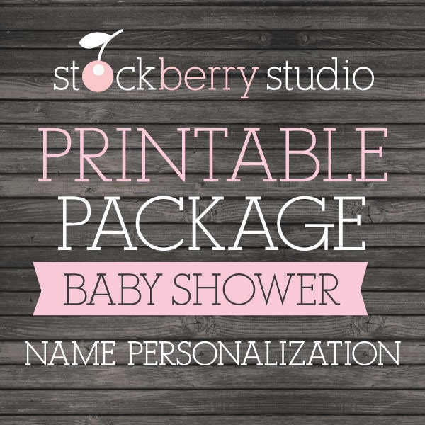 Stockberry Studio's Printable Party Package Baby Shower Name Personlization Il_170x135