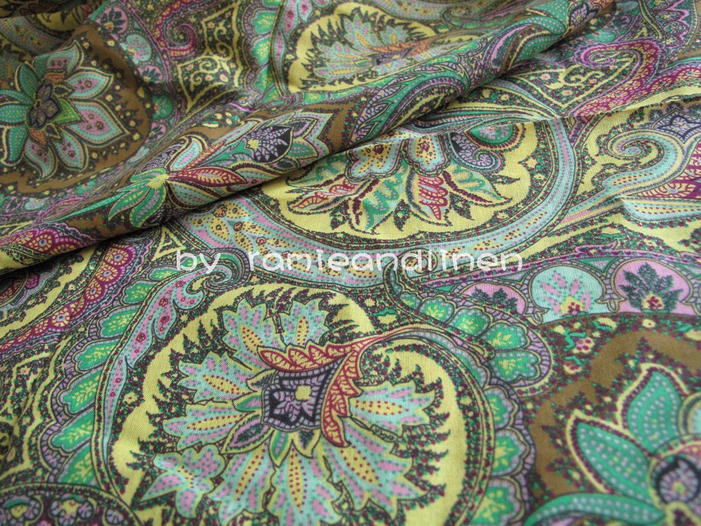 Paisley print 100cotton gauze fabric 2 meters by by ramieandlinen