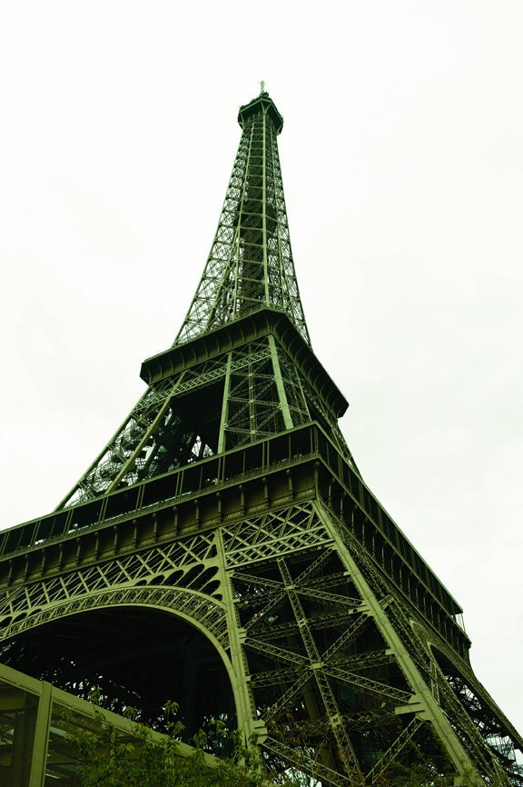 Paris photo - Fantasy Eiffel - French photo - Fine art photography - architecture - minimalist beauty - BW or kelly green - unisex gift - SerantoniDesigns