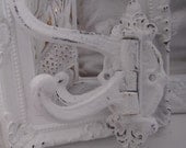 distressed wall hook shabby chic white victorian swivel arm wall hook arm jewelry hook towel holder towel hook cottage chic beach house