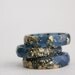 stacking ring size 7.5 thin multifaceted eco resin midnight blue with gold flakes