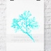 Seagrass in Turquoise Watercolor Print - Sea Life Art Print in Turquoise Blue - Sea Coral Prints