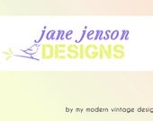 Birdie One of a Kind Small Business Logo - Periwinkle Blue and Yellow - OOAK - Graphic Design