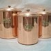 Vintage Copper Canister Set of 3, Vintage Houswares, Kitchen Canister Set, Copper containers
