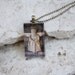 Primitive Christmas Angel Cat Photo Glass Tile Pendant Jewelry